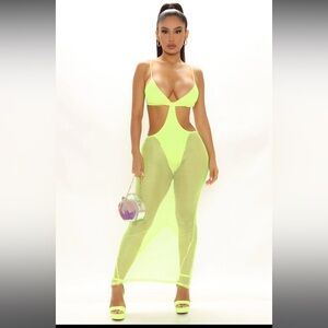 Mansion Party Maxi Dress - Neon Yellow